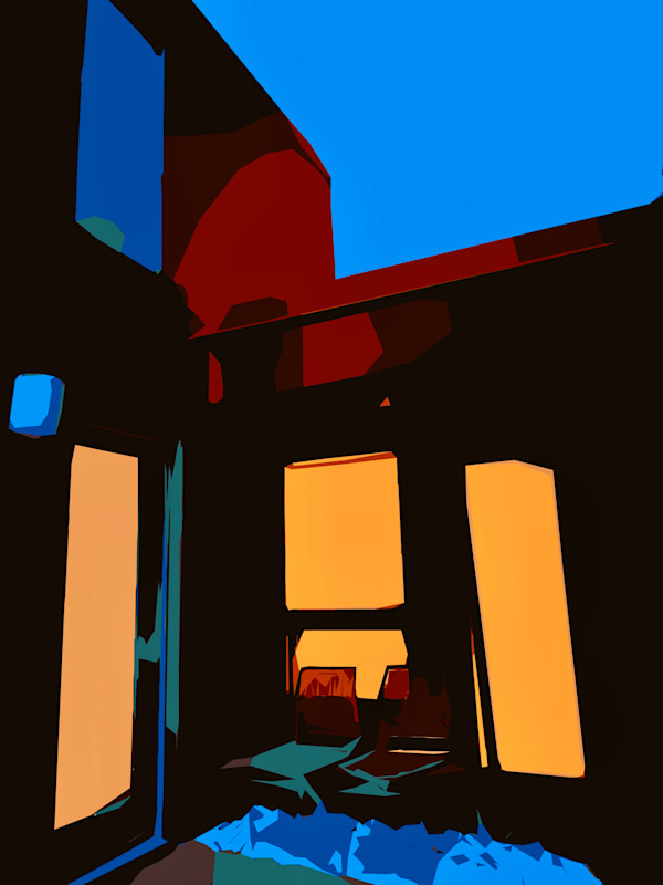 Courtyard with Two Chairs by Marni Rothman