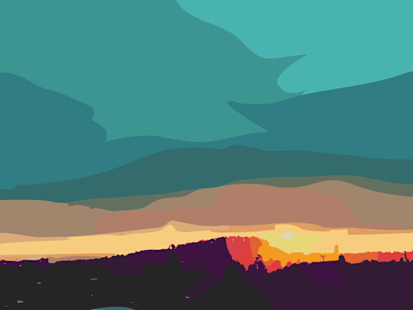 Sunset, Albany Hill, Turquoise Sky by Marni Rothman