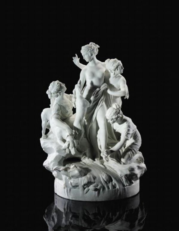 After Louis-Simon Boizot, Diana the Huntress in Biscuit Porcelain