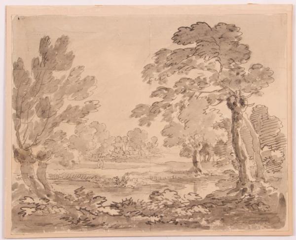 Edmund Becker (British d. 1800), Landscape Drawing