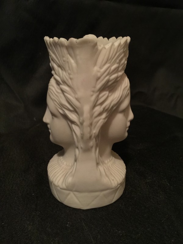 English, Parian Vase Modelled with Female Janus Motif