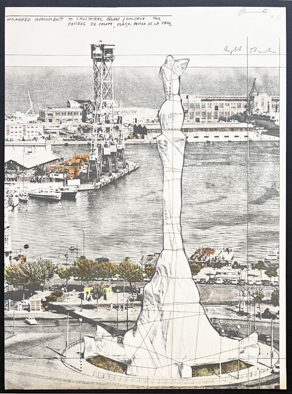 Wrapped Monument to Cristobal Colon, Project for Barcelona_Christo by Christo