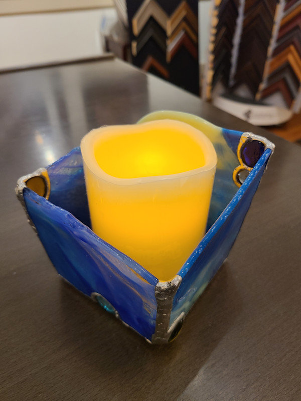 Blue Candle Votive by Wendling Glass Creations