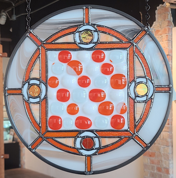 Orange Checkers by Wendling Glass Creations