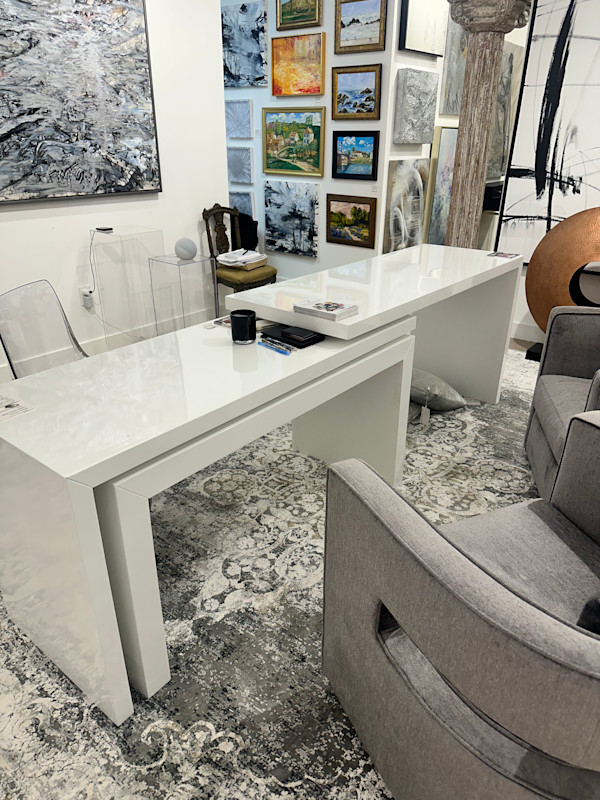 Desk - Movable 3 piece white conference desk by Julia Ross, Image 1.