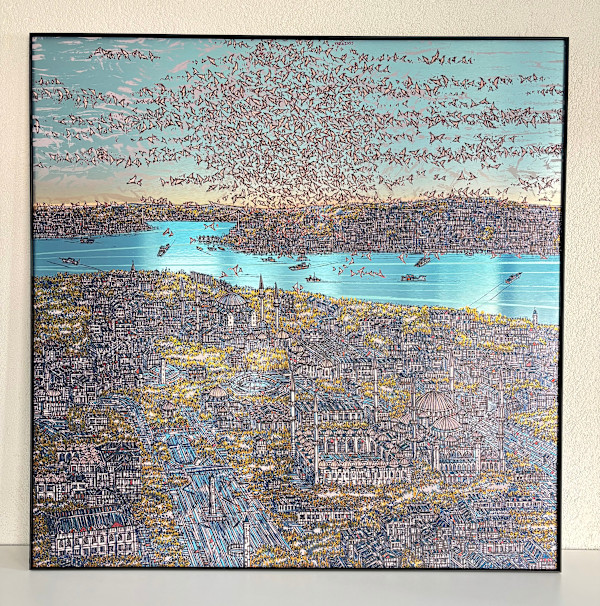 Devrim Erbil Giclee İstanbul Tarihi Yarımada  120*120 cm 2025 Yılı Sertifikalı by Devrim Erbil, Image 4.
