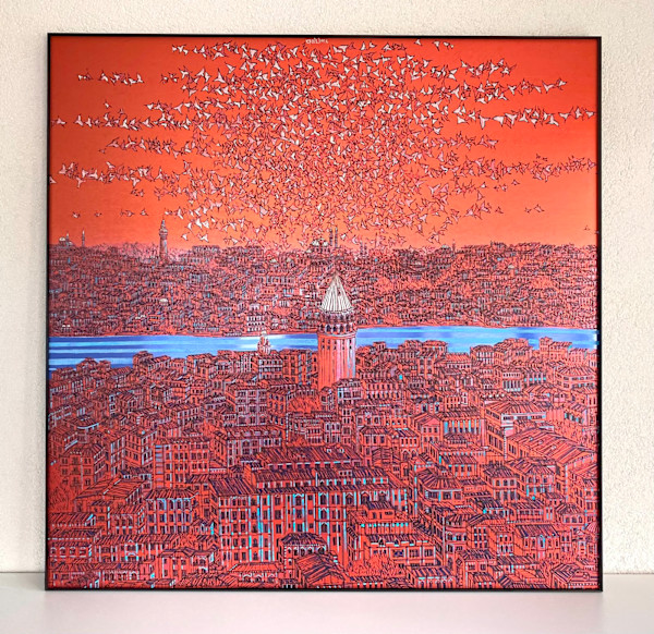Devrim Erbil Giclee İstanbul Galata 120*120 cm 2026 Yılı Sertifikalı by Devrim Erbil, Image 4.