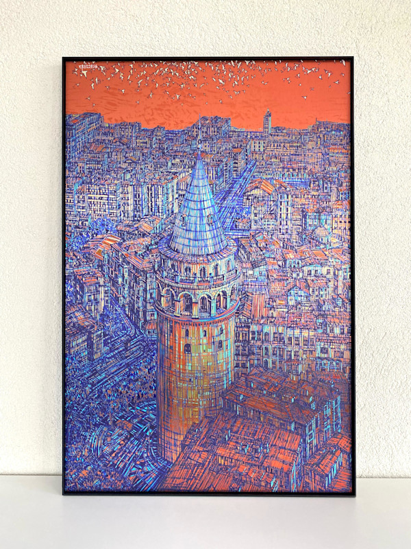 Devrim Erbil Giclee Galata Kulesi Yan Bakış 90*60 cm 2026 Yılı Sertifikalı by Devrim Erbil, Image 2.
