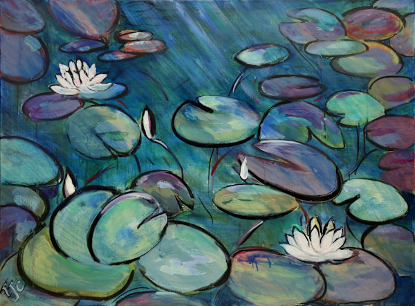 Summer Jazz  Water lilies by Laurie J Cochrane