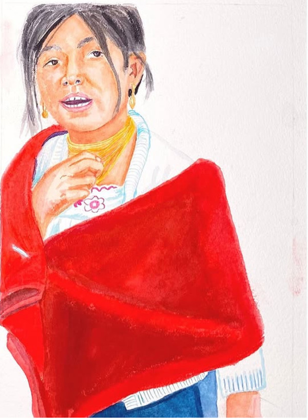 Young girl in red Poncho by Daniela Godoy, Image 6.