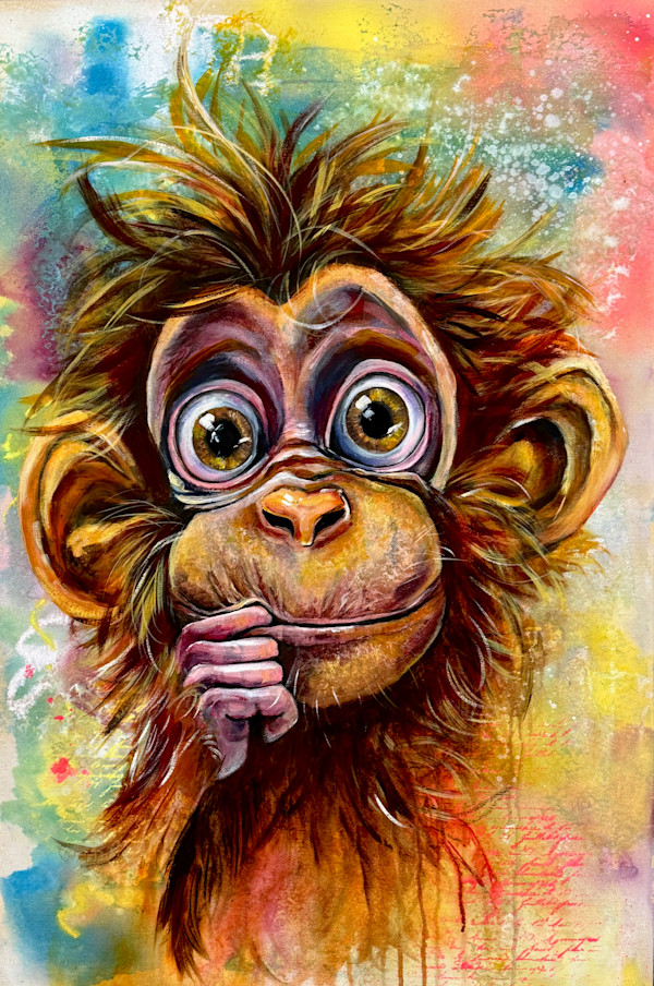 🎨 “Oliver” – The Little Thinker with Big Questions 🐒✨ by Samantha Biddle