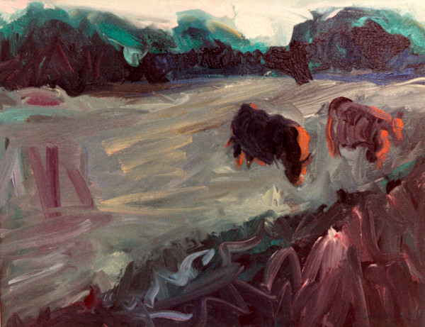 Cows at Dusk by Sally Ruddy