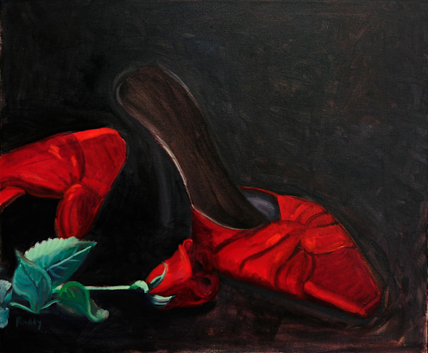 Red Shoes and Red Rose by Sally Ruddy