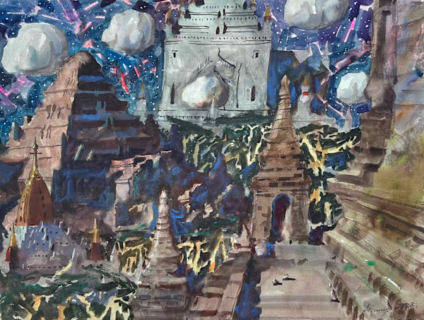 Cotton Clouds & Bagan Night by ARKAR MYO