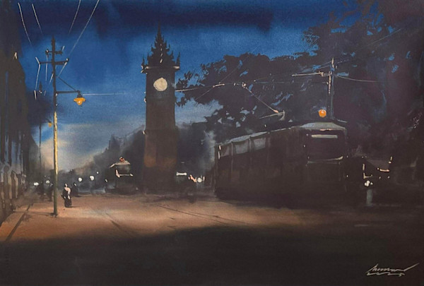 Retro Mandalay Night by Aung Htet Lwin