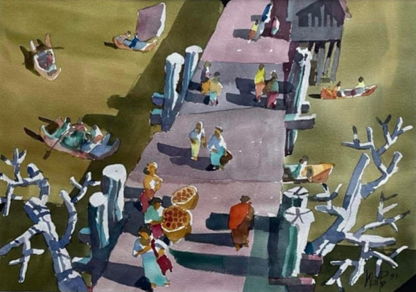 U Bein Bridge by Win Pe