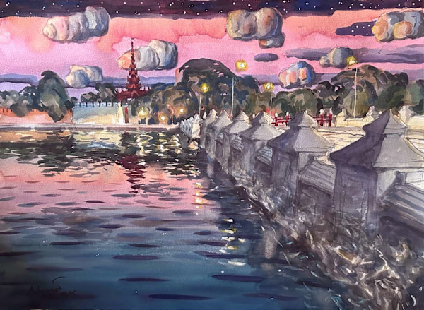 Calm Evening surrounding  Mandalay Palace by ARKAR MYO