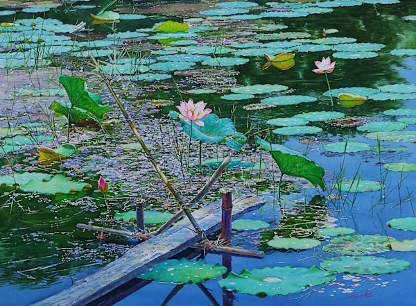Lotus Pond by Aung Sint
