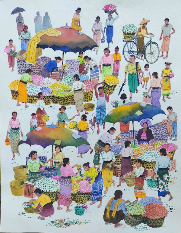 Flowers Market by Maung Thiha