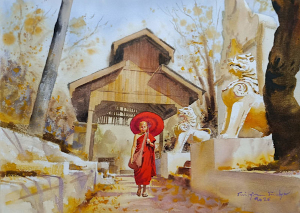 Red Robe Diaries: Sagaing Hill by Sai Pyae Sone Aye, Image 1.