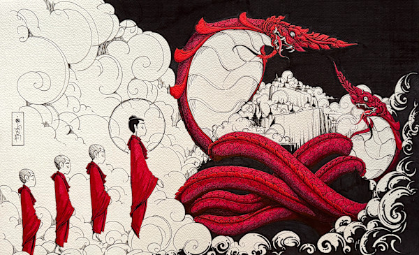 နန္ဒောပနန္ဒနဂါးမင်းအားအောင်တော်မူခြင်း by Aung Ye Myat