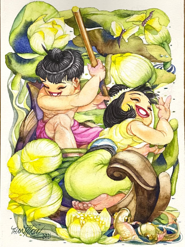 Rowing in the Lotus Pond (2021) by Thant Zaw