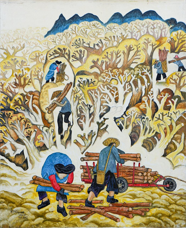 Wood Cutters by K.M. Nyunt (Mogok)