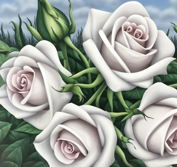 Surrealistic Dusty Pink Roses. Floral Dream in Pastel Shades by Baroque Anarchist