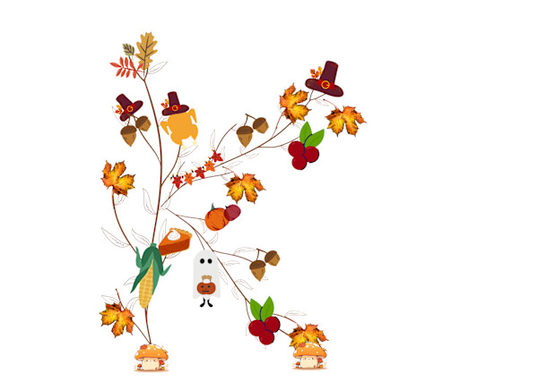 Thanksgiving Theme - Alphabets by Kriyas Collection
