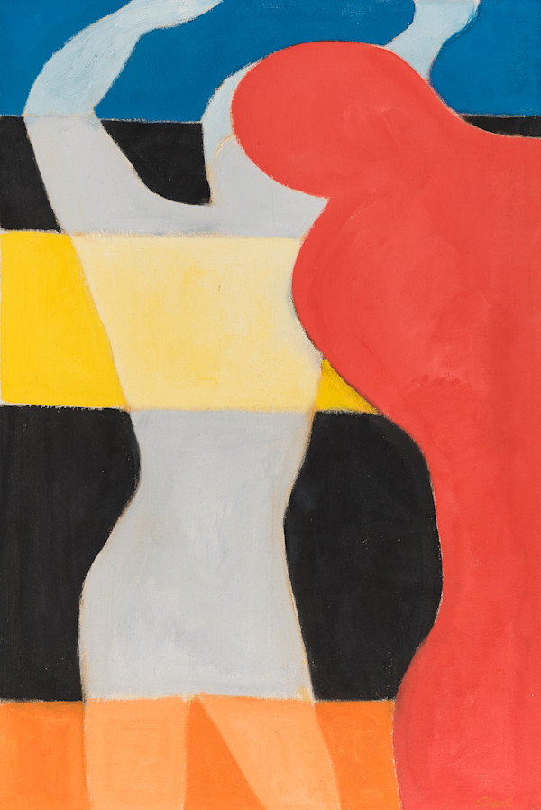 Two Abstract Dancing Figures with Transparencies by Robert M Shank