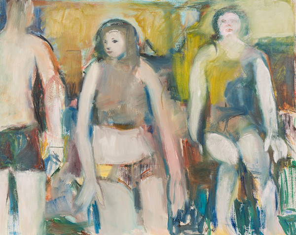 Two Women, One Man at Beach - Bathers by Robert M Shank