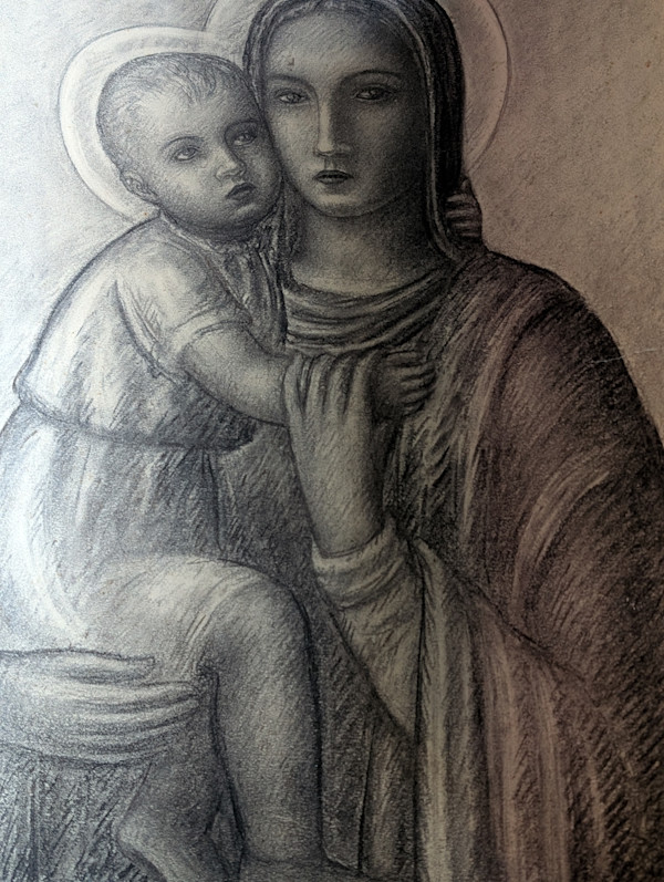 Madonna con Bambino. Disegno a matita (12) by Salvatore Cascone