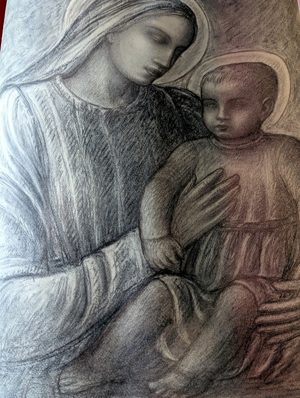 Madonna con Bambino. Disegno a matita (8) by Salvatore Cascone
