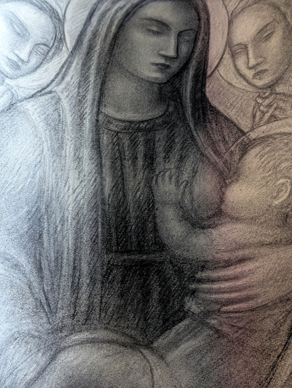 Madonna con Bambino. Disegno a matita (4) by Salvatore Cascone