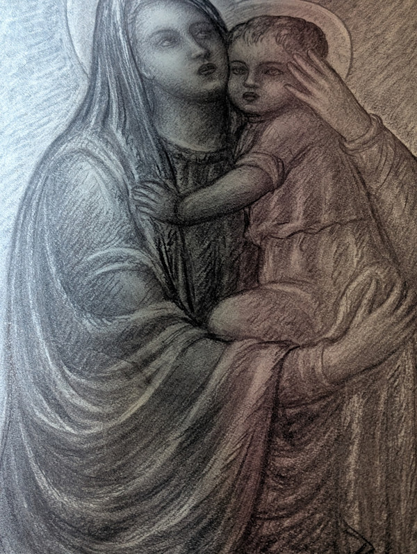 Madonna con Bambino. Disegno a matita (1) by Salvatore Cascone