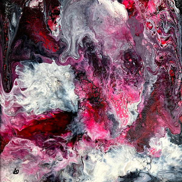 Pink Abyss - Acrylic Pour by Aaron Adkins, Image 1.