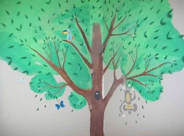 Jungle Tree Mural for a Baby Boy by Aaron Adkins, Image 1.