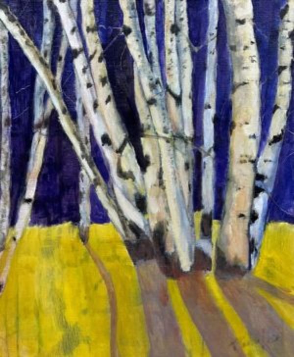 Birches - Purple by Tom Gale