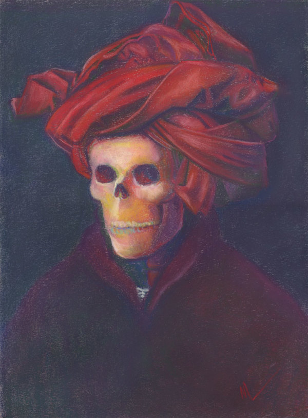 Skelly in the Red Turban by Marie Marfia Fine Art