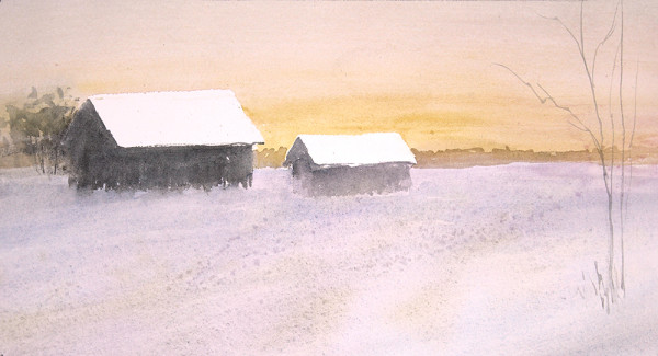 New Snow, Barns, Dawn by Robin Edmundson