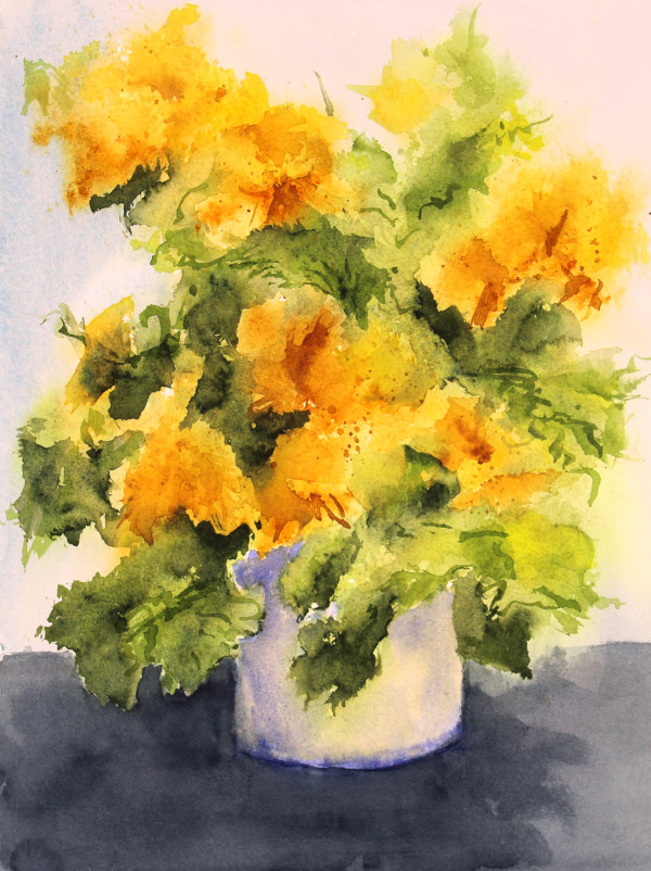 Orange Floral by Robin Edmundson