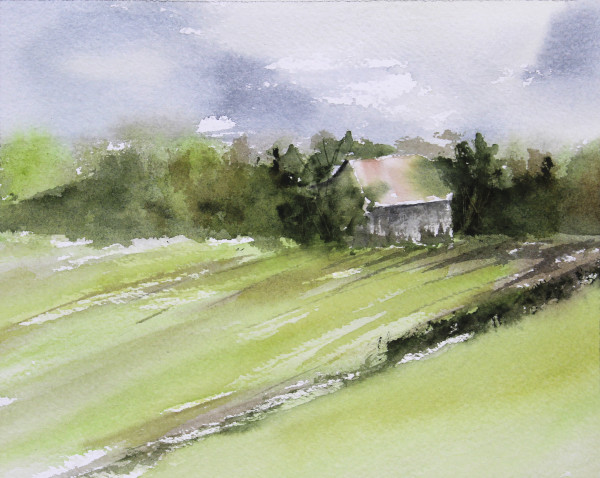 Barn, Hill, Spring by Robin Edmundson