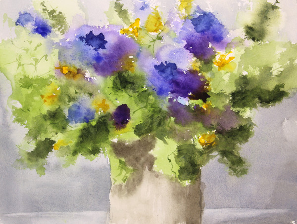 Blue& Purple Floral, #959 by Robin Edmundson