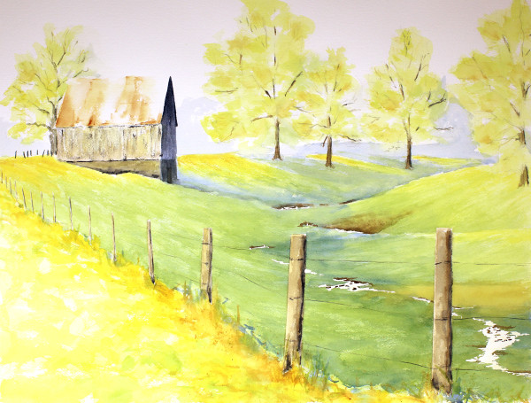 Lyons Barn - Spring Morning by Robin Edmundson