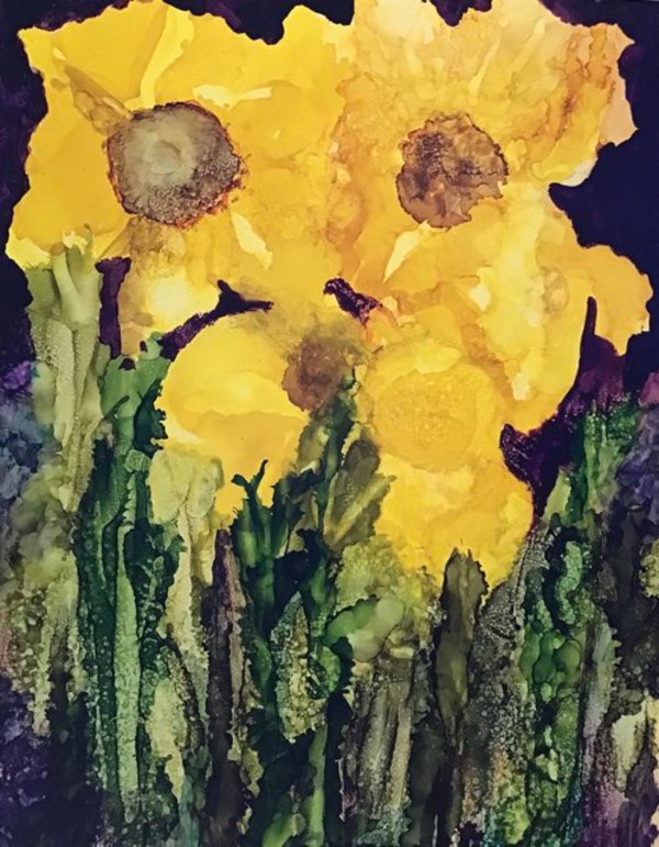 Daffodils in Purple by Gini Crepps