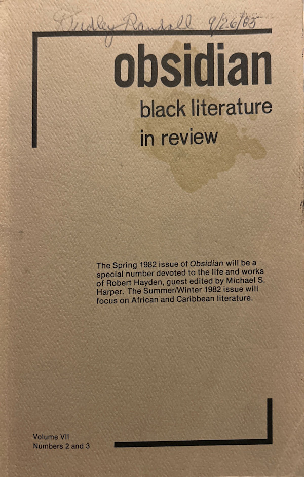Obsidian: Black Literature in Review, Volume 7, No. 2 & No. 3 by Alvin Aubert, Norman Harris