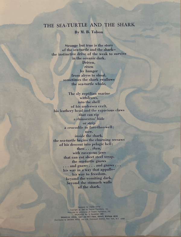 The Sea-Turtle and The Shark by Melvin B. Tolson, Cledie Taylor, Image 1.