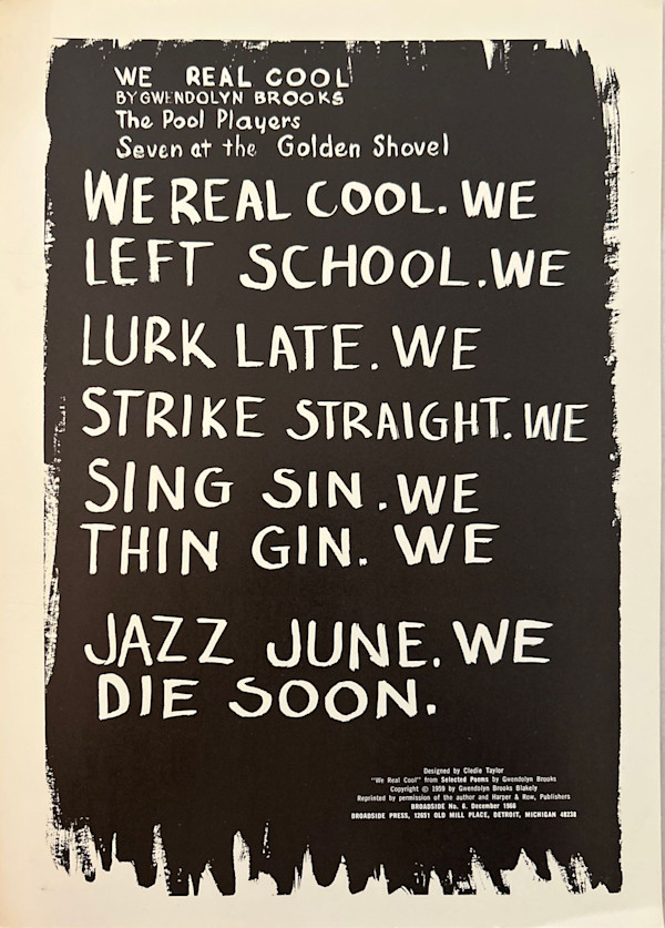 We Real Cool by Gwendolyn Brooks, Cledie Taylor, Image 1.