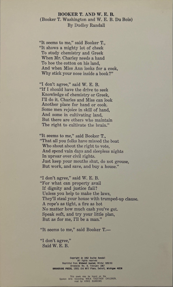 Booker T. and W. E. B by Dudley Randall