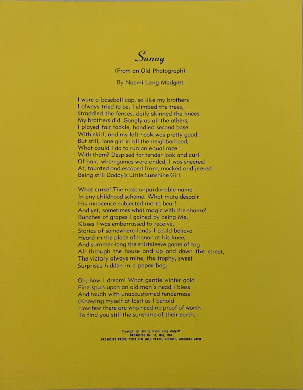Sunny (From an Old Photograph) by Naomi Long Madgett